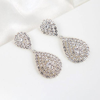 Water Drop Diamond Crystal Earrings Popular Simple And Versatile Earrings